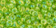 TM-03-0164 Trans-Rainbow Lime Green Magatama 3 mm Toho