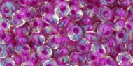 TM-03-0790 Inside-Color Crystal/Opaque Fuchsia Lined Magatama 3 mm Toho