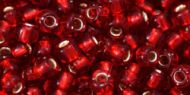 TR-06-0025C Silver-Lined Ruby 6/0 Toho