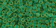 TR-11-0242F Frosted Inside-Color Jonquil/Emerald Lined 11/0 Toho