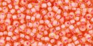 TR-11-0925 Inside-Color Light Topaz/Coral Pink Lined 11/0 Toho