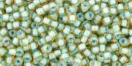 TR-11-0952 Inside-Color Rainbow Light Topaz/Sea Foam Lined 11/0 Toho