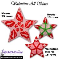 Tutorial 15 - 25 rows - Valentine All Stars (3 x) 3D Peyote Star + Basic Tutorial (download link per e-mail)