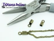 Crimp Ends with Loop 2 mm Antique Bronze Plated - 10 x