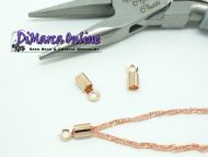 Crimp Ends with Loop 2 mm Rose Gold Plated - 10 x