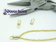 Crimp Ends with Loop 2 mm Gold Plated - 10 x