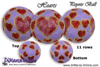 Tutorial 11 rows - Hearts Peyote Ball incl. Basic Tutorial (download link per e-mail)
