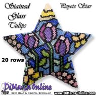 Tutorial 20 rows - Stained Glass Tulips 3D Peyote Star + Basic Tutorial (download link per e-mail)