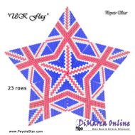 Tutorial 23 rows - UK Flag 3D Peyote Star + Basic Tutorial (download link per e-mail)