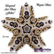 Tutorial 20 rows - Layered Art Deco Flakes 3D Peyote Star + Basic Tutorial Little 3D Peyote Star