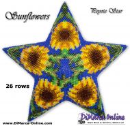 Tutorial 26 rows - Sunflowers 3D Peyote Star + Basic Tutorial (download link per e-mail)