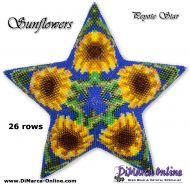 Tutorial 26 rows - Sunflowers 3D Peyote Star + Basic Tutorial (download link per e-mail) - 26 rows