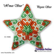 Tutorial 11 rows - X-Mas Star 3D Peyote Star + Basic Tutorial Little 3D Peyote Star (download link per e-mail)